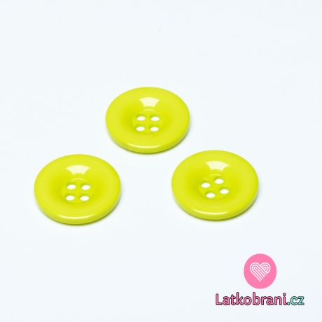 Knoflík hladký, lesklý, zelený 30mm