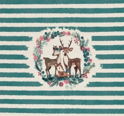 Panel jelení rodinka mezi petrolejovými pruhy