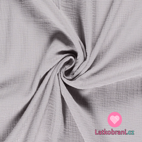 Dvojitá gázovina / mušelín světle šedý