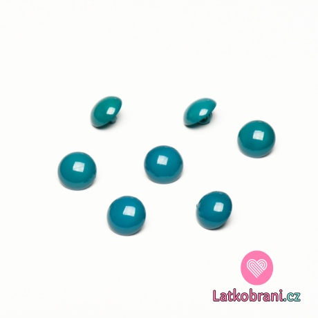 Knoflík oblý, lesklý petrolejový