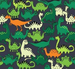 Úplet potisk skupinka dinosaurů na tmavě šedé 