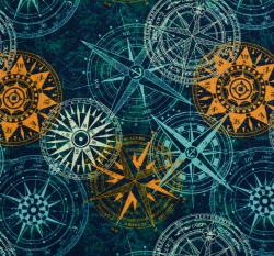 Softshell potisk kompas na tmavě modré s fleecem