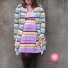 Úplet potisk šrafované proužky do zelena