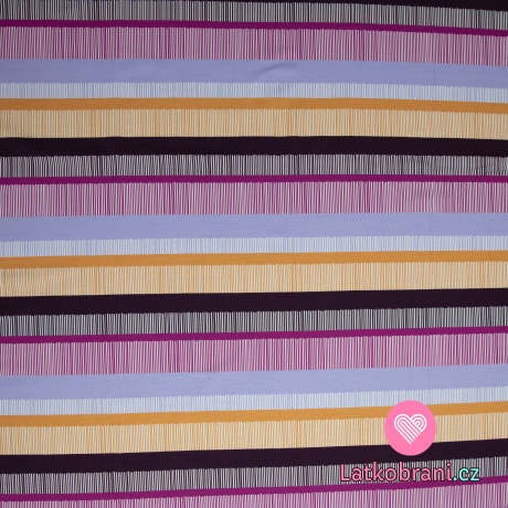 Úplet potisk šrafované proužky do růžova