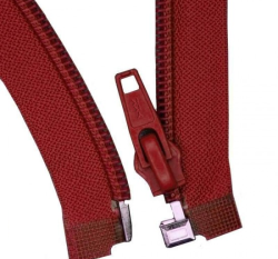 Zip spirálový dělitelný bordó 65 cm