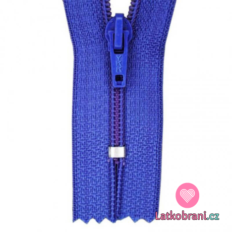 Zip spirálový nedělitelný kobaltově modrý 15 cm