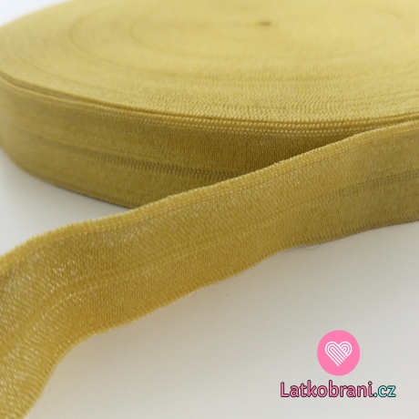 Šikmý proužek / lemovací pruženka zlatá 19mm