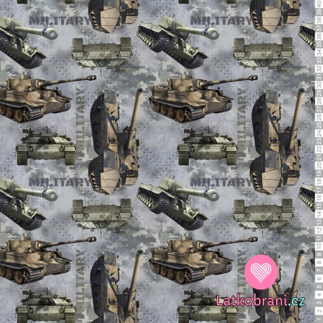 Úplet potisk vojenské tanky na "pancéřovaném" podkladu