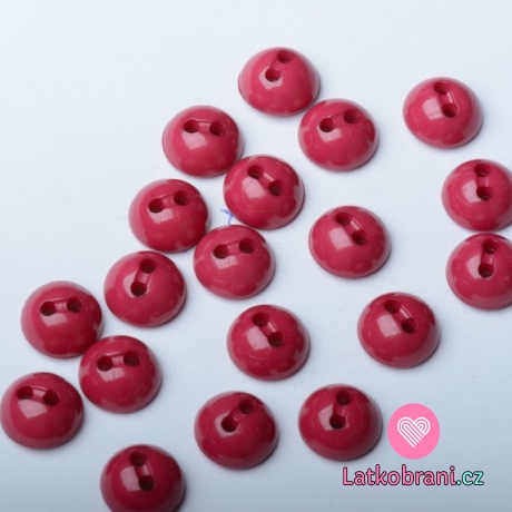 Knoflík oblý, leský, malinový - malý