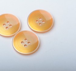 Knoflík kulatý, lesklý, hladký oranžový