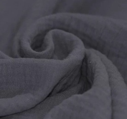 Dvojitá gázovina / mušelín tmavě šedá