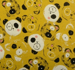 Úplet potisk mrkající panda na okrové