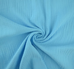 Dvojitá gázovina / mušelín nebesky modrý