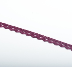 Krajka paličkovaná 8 mm vínová