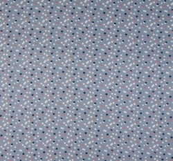 Bavlněný popelín potisk barevné nepravidelné puntíčky na zaprášené modré