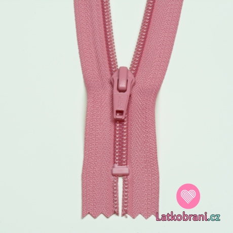 Zip spirálový nedělitelný růžový 12 cm