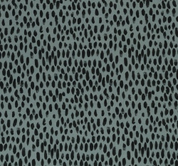 Teplákovina s příměsí modalu potisk černé nepravidelné tahy štětcem na modro-šedé