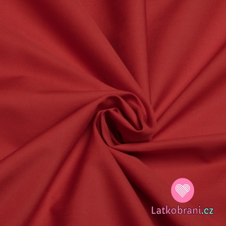 Bavlněný popelín jednobarevný červený