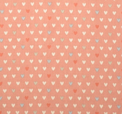 Bavlněné plátno srdíčka na růžové 