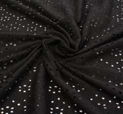 Úplet s dírkovanou výšivkou (madeira) jednobarevný černý