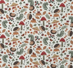 Úplet podzimní ježeček na ecru 