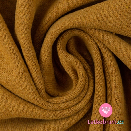 Italská pletenina, počesaná okrová