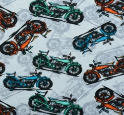 Úplet potisk motorky na šedé