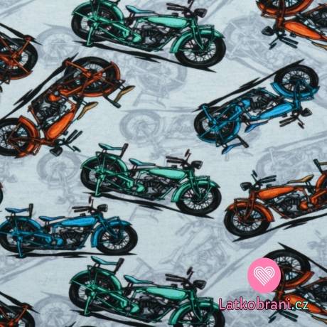 Úplet potisk motorky na šedé