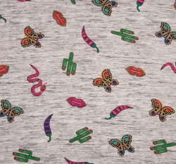 Teplákovina potisk Mexiko na šedém melé