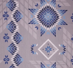 Úplet potisk modré ornamenty na šedé
