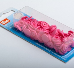 Patentky plastové Color snaps SRDCE tmavě růžová