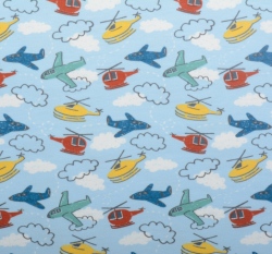 Úplet postik letecká doprava na světle modré