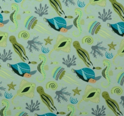 Úplet potisk podmořský svět na šedé