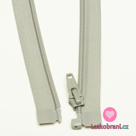 Zip spirálový dělitelný šedo-béžový 65cm