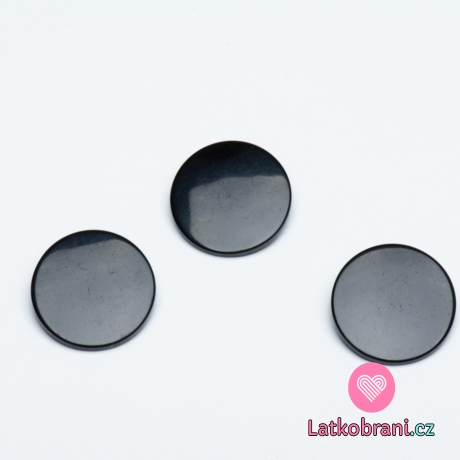 Knoflík kulatý hladký černý