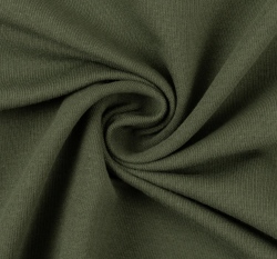 Teplákovina počesaná zelená khaki