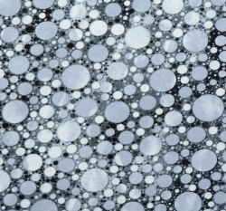 Úplet potisk různě velké šedo - černé puntíky