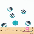 Knoflík kulatý, dětský kotva na modrých proužcích