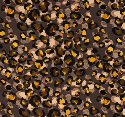 Viskózový úplet potisk leopardí vzor na hnědé 