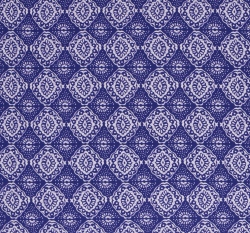 Viskóza potisk ornamenty na námořnické modré 