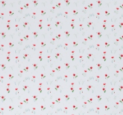 Úplet potisk malé vlčí máky na bílé