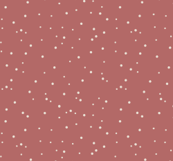 Žebrovaný úplet potisk bílé puntíky na starorůžové, BIO