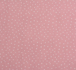 Dvojitá gázovina / mušelín malé puntíky na starorůžové 