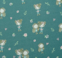 Warmkeeper potisk holčičky mezi růžičkami a srdíčky na modrém melé