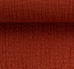 Dvojitá gázovina / mušelín jednobarevný terakota 