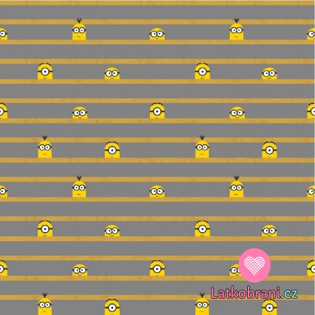 Úplet vykukující mimoni na šedé