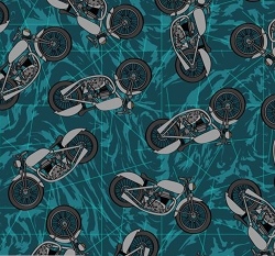 Teplákovina potisk motorky na petrolejové 