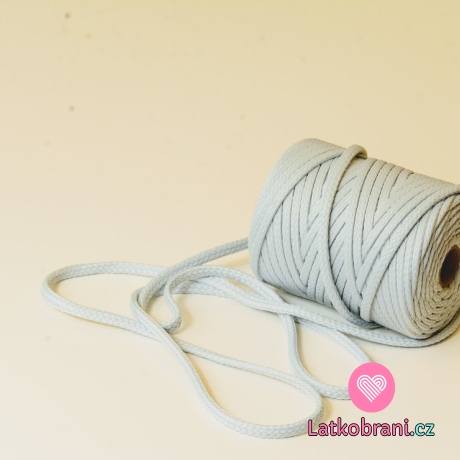 Šňůra kulatá oděvní PES 7 mm světlounce šedá