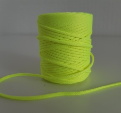 Šňůra oděvní kulatá  PES 4 mm neonově žlutá