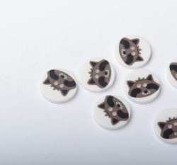 Knoflík kulatý, dětský mýval na bílé